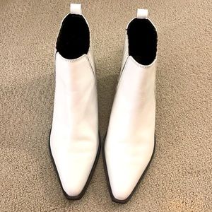 White Pointed Toe Booties Boots